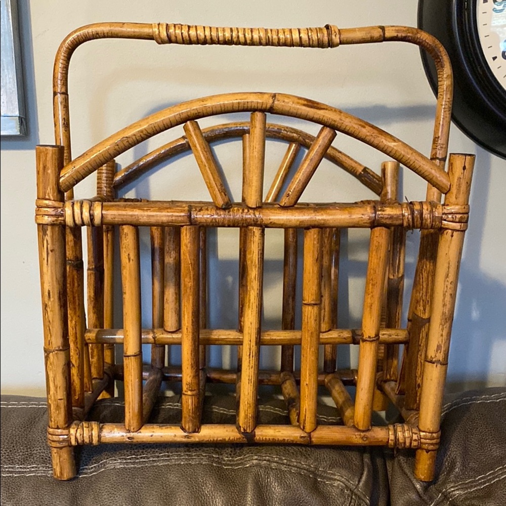 Vintage Bamboo Magazine Rack